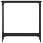 Table console noir 75x22,5x75 cm bois d'ingénierie – Image 2