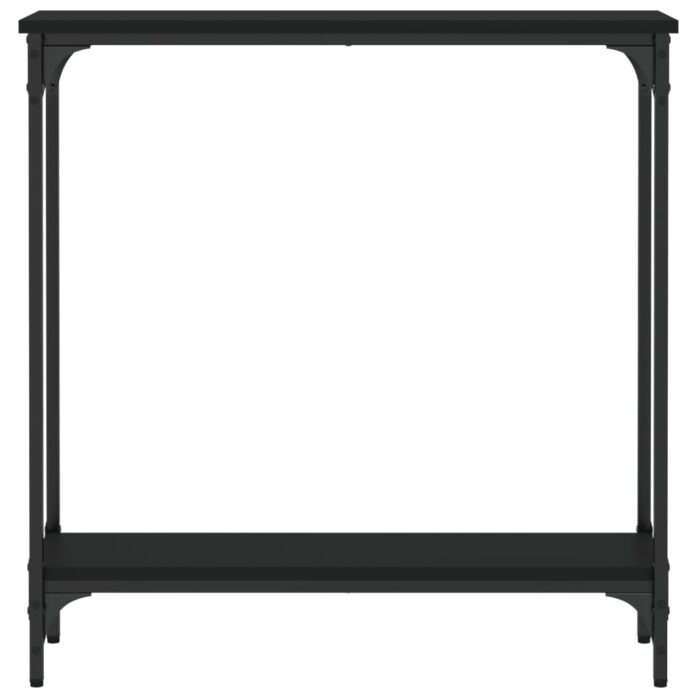 Table console noir 75x22,5x75 cm bois d'ingénierie – Image 2