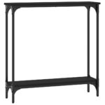 Table console noir 75x22,5x75 cm bois d'ingénierie – Image 4
