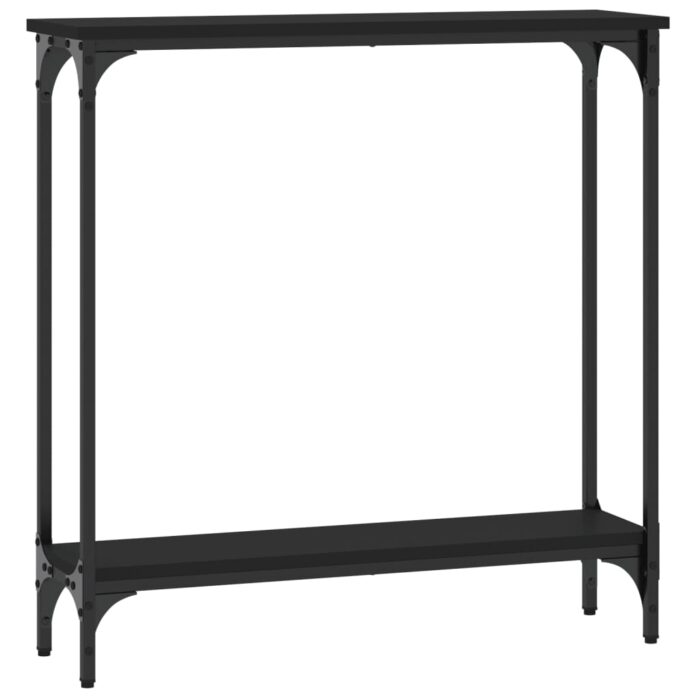 Table console noir 75x22,5x75 cm bois d'ingénierie – Image 4