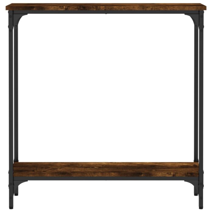 Table console chêne fumé 75x22,5x75 cm bois d'ingénierie – Image 2