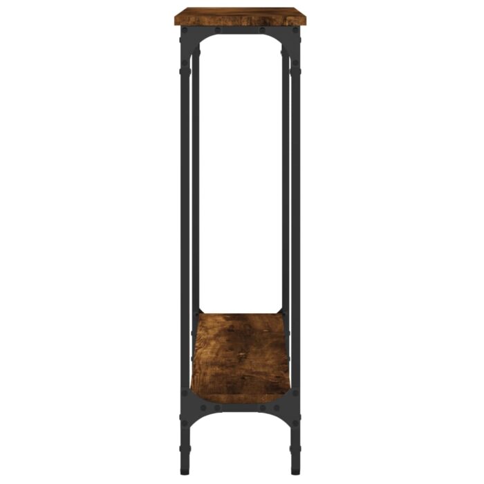 Table console chêne fumé 75x22,5x75 cm bois d'ingénierie – Image 3