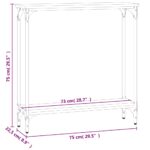 Table console chêne fumé 75x22,5x75 cm bois d'ingénierie – Image 7