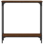 Table console chêne marron 75x22,5x75 cm bois d'ingénierie – Image 2