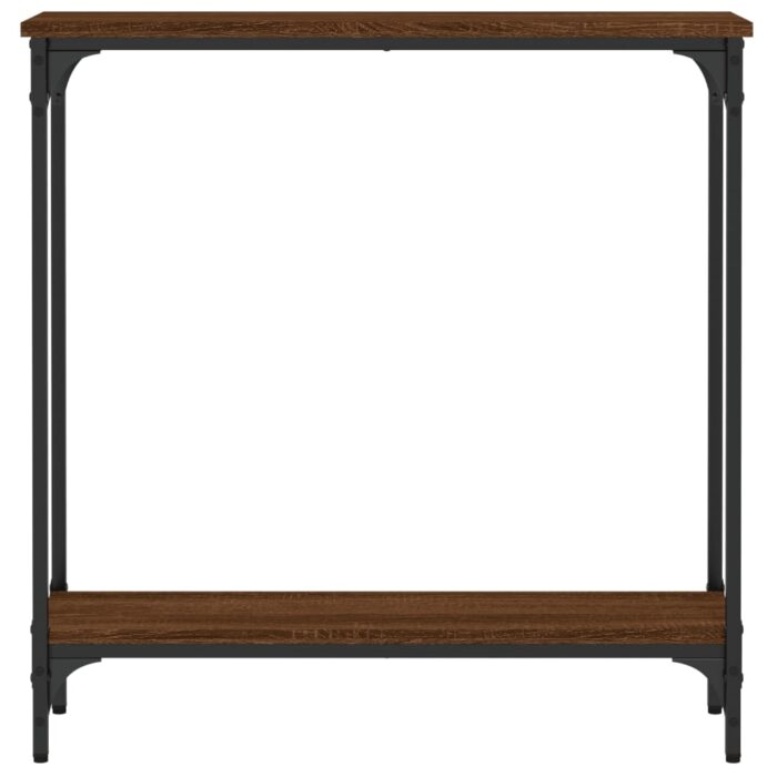 Table console chêne marron 75x22,5x75 cm bois d'ingénierie – Image 2