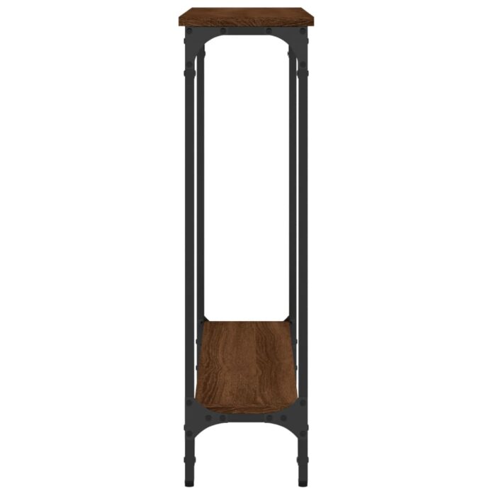 Table console chêne marron 75x22,5x75 cm bois d'ingénierie – Image 3