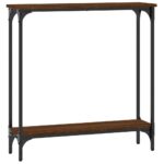 Table console chêne marron 75x22,5x75 cm bois d'ingénierie – Image 4