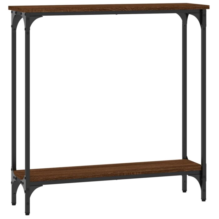 Table console chêne marron 75x22,5x75 cm bois d'ingénierie – Image 4