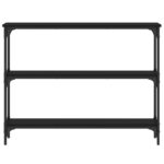 Table console noir 100x22,5x75 cm bois d'ingénierie – Image 2