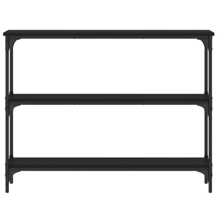 Table console noir 100x22,5x75 cm bois d'ingénierie – Image 2