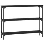 Table console noir 100x22,5x75 cm bois d'ingénierie – Image 4