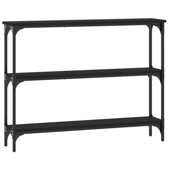 Table console noir 100x22,5x75 cm bois d'ingénierie – Image 4