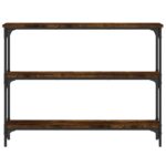 Table console chêne fumé 100x22,5x75 cm bois d'ingénierie – Image 2