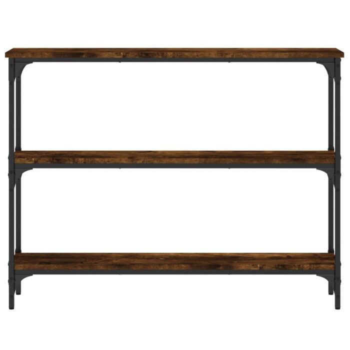 Table console chêne fumé 100x22,5x75 cm bois d'ingénierie – Image 2
