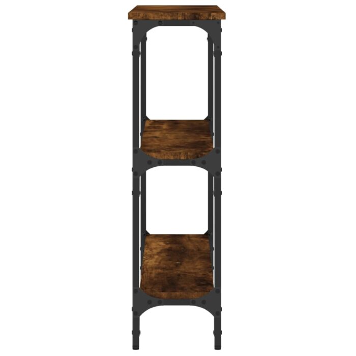 Table console chêne fumé 100x22,5x75 cm bois d'ingénierie – Image 3