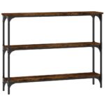 Table console chêne fumé 100x22,5x75 cm bois d'ingénierie – Image 4
