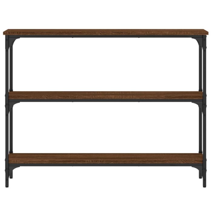 Table console chêne marron 100x22,5x75 cm bois d'ingénierie – Image 2