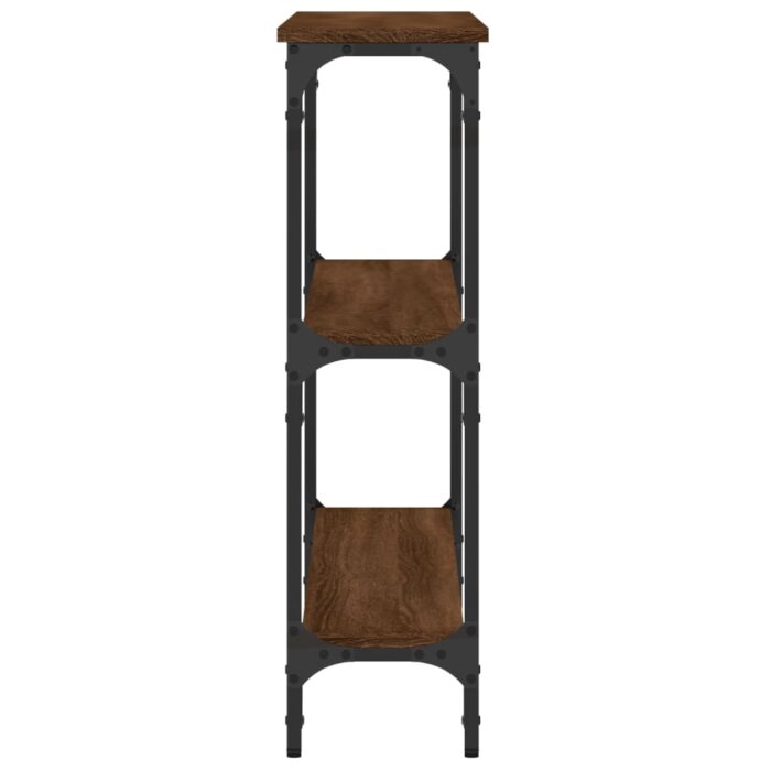 Table console chêne marron 100x22,5x75 cm bois d'ingénierie – Image 3