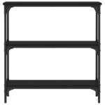 Table console noir 75x22,5x75 cm bois d'ingénierie – Image 2