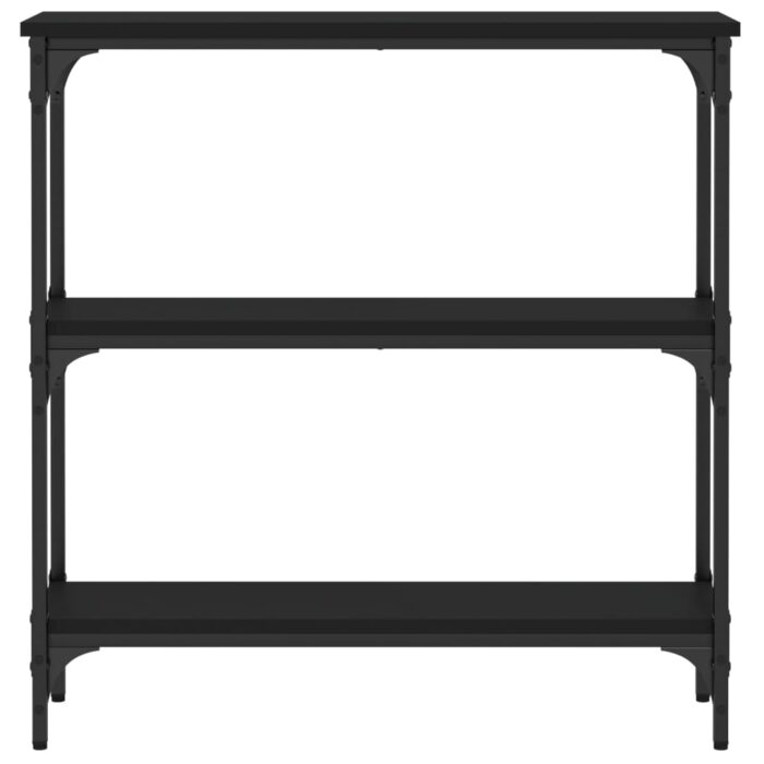 Table console noir 75x22,5x75 cm bois d'ingénierie – Image 2