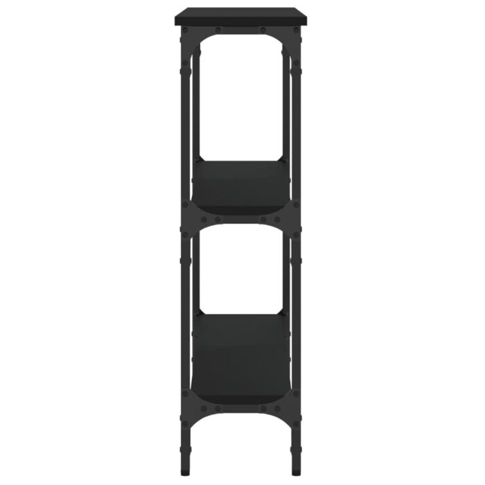 Table console noir 75x22,5x75 cm bois d'ingénierie – Image 3