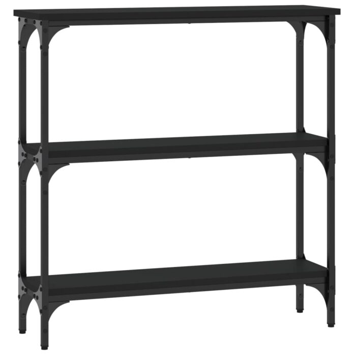 Table console noir 75x22,5x75 cm bois d'ingénierie – Image 4