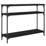 Table console noir 100x29x75 cm bois d'ingénierie – Image 4