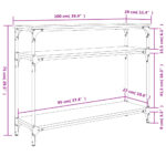 Table console noir 100x29x75 cm bois d'ingénierie – Image 7