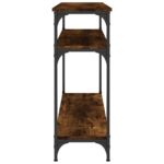 Table console chêne fumé 100x29x75 cm bois d'ingénierie – Image 3