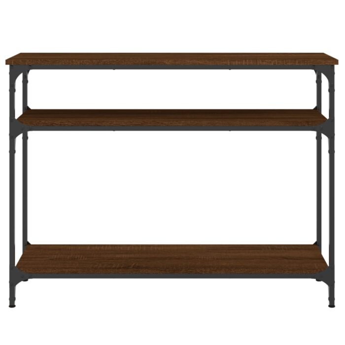 Table console chêne marron 100x29x75 cm bois d'ingénierie – Image 2