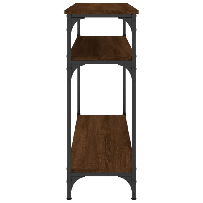 Table console chêne marron 100x29x75 cm bois d'ingénierie – Image 3