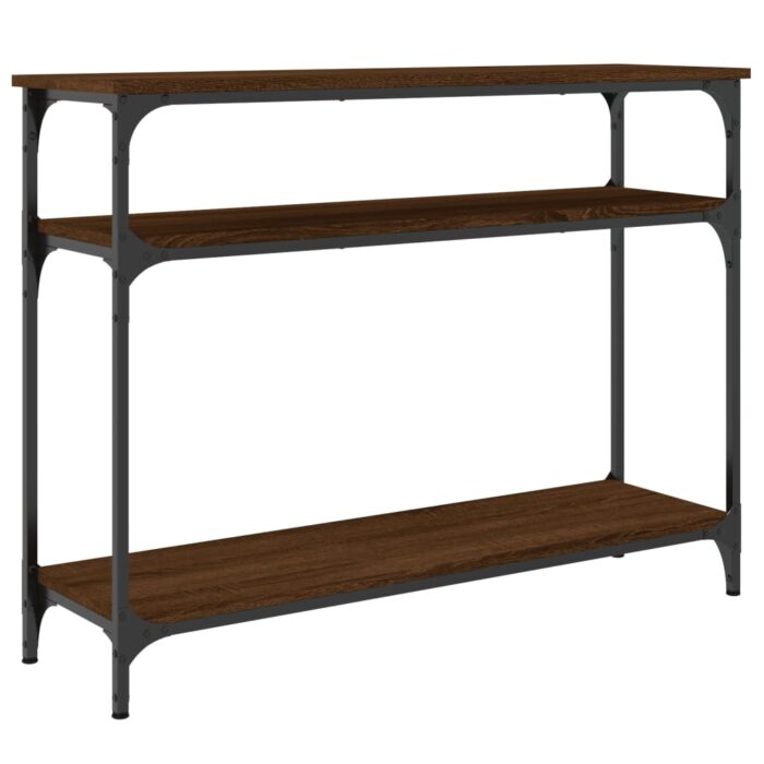Table console chêne marron 100x29x75 cm bois d'ingénierie – Image 4