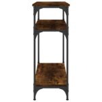 Table console chêne fumé 75x29x75 cm bois d'ingénierie – Image 3