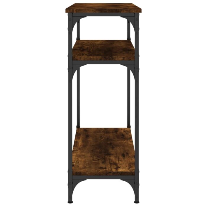 Table console chêne fumé 75x29x75 cm bois d'ingénierie – Image 3