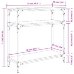 Table console chêne fumé 75x29x75 cm bois d'ingénierie – Image 7