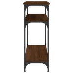 Table console chêne marron 75x29x75 cm bois d'ingénierie – Image 3