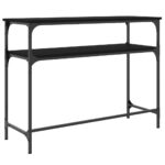 Table console noir 100x35,5x75 cm bois d'ingénierie – Image 4
