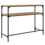 Table console chêne sonoma 100x35,5x75 cm bois d'ingénierie – Image 4