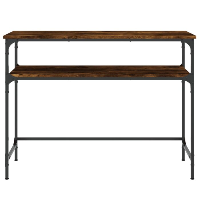 Table console chêne fumé 100x35,5x75 cm bois d'ingénierie – Image 2