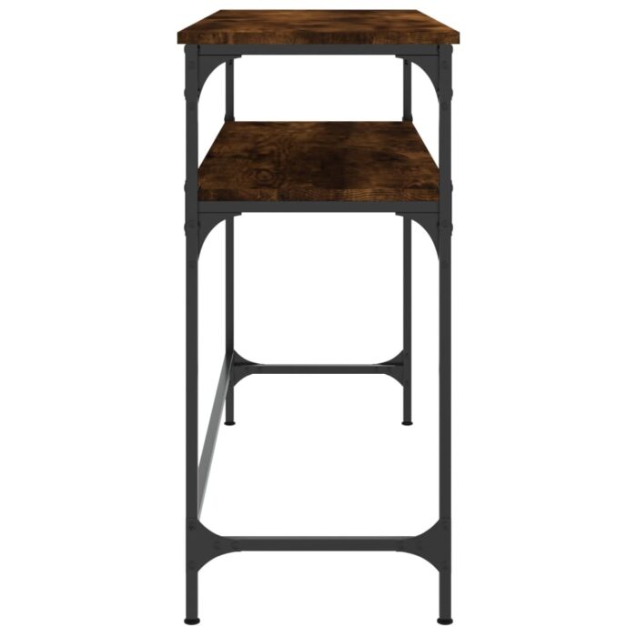 Table console chêne fumé 100x35,5x75 cm bois d'ingénierie – Image 3