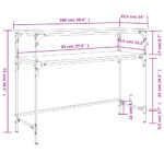 Table console chêne fumé 100x35,5x75 cm bois d'ingénierie – Image 7