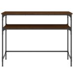 Table console chêne marron 100x35,5x75 cm bois d'ingénierie – Image 2