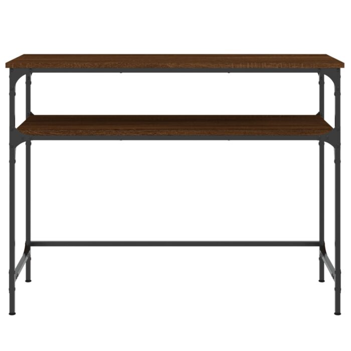 Table console chêne marron 100x35,5x75 cm bois d'ingénierie – Image 2
