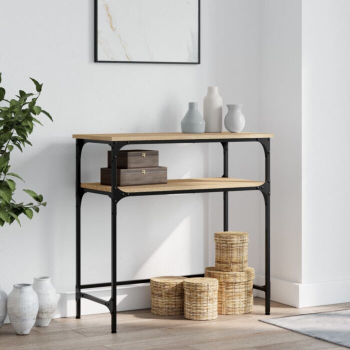Table console chêne sonoma 75x35,5x75 cm bois d'ingénierie – Image 1