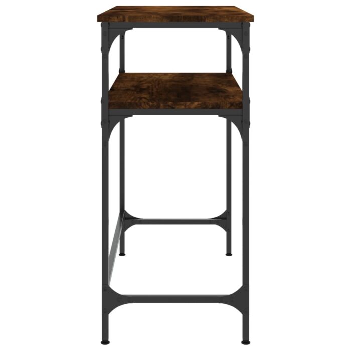 Table console chêne fumé 75x35,5x75 cm bois d'ingénierie – Image 3