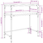 Table console chêne fumé 75x35,5x75 cm bois d'ingénierie – Image 7
