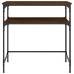 Table console chêne marron 75x35,5x75 cm bois d'ingénierie – Image 2