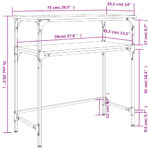 Table console chêne marron 75x35,5x75 cm bois d'ingénierie – Image 7