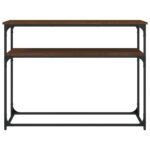 Table console chêne marron 100x35,5x75 cm bois d'ingénierie – Image 2