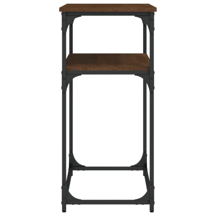 Table console chêne marron 100x35,5x75 cm bois d'ingénierie – Image 3